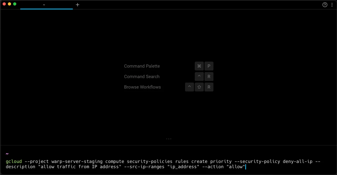 soft wrapping text in Warp input editor